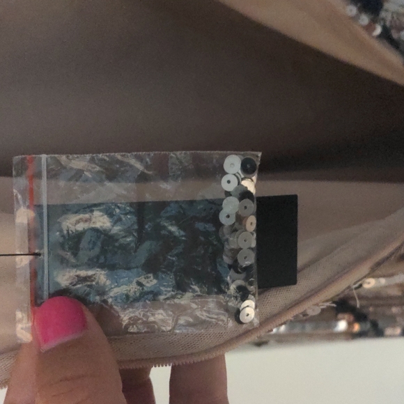 BRAND NEW WITH TAGS Adrianna Papell Beaded Mesh Dress - Picture 7 of 12